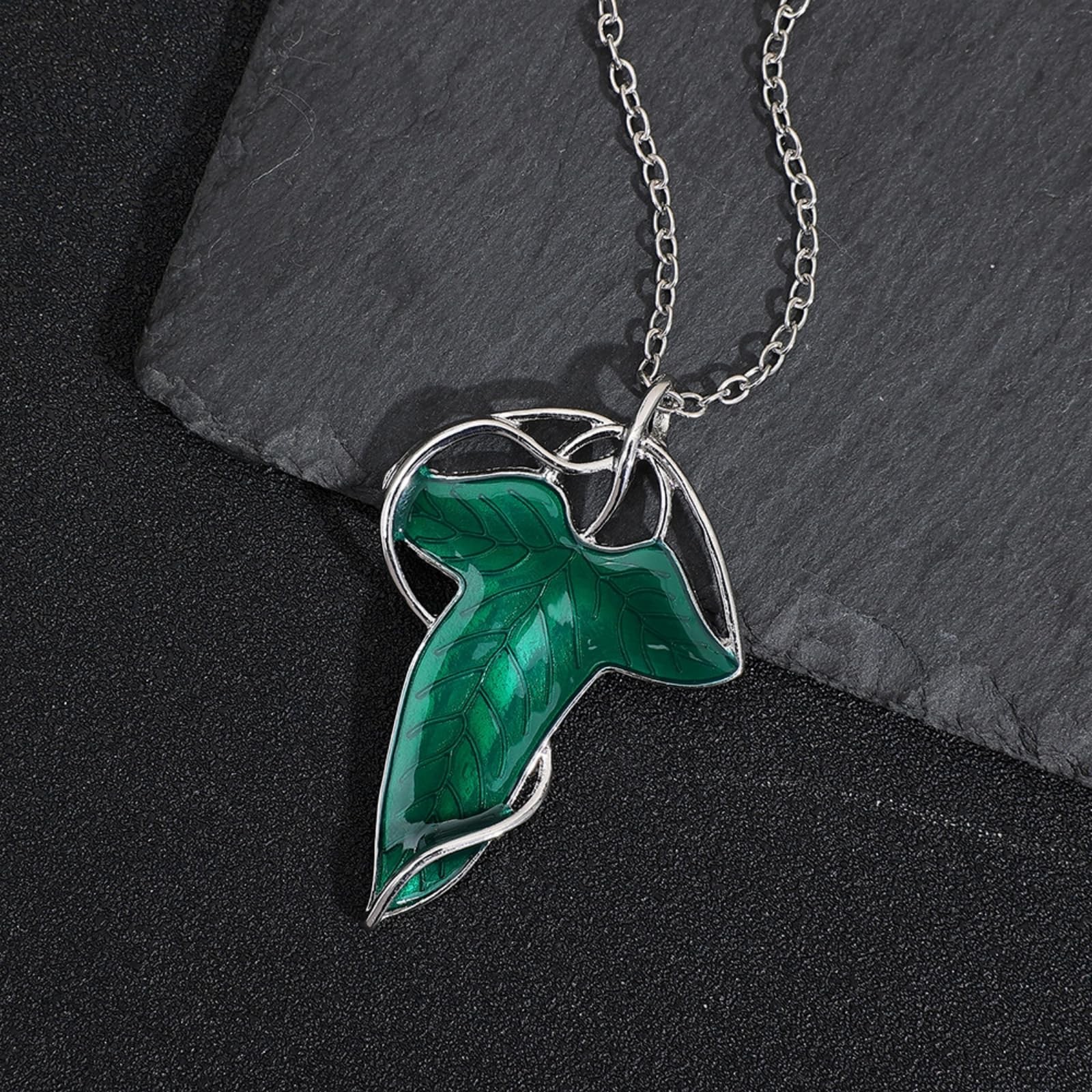 Pack Arwen Evenstar Pendant Necklace Costume Jewelry CZ Elven Leaf Charm