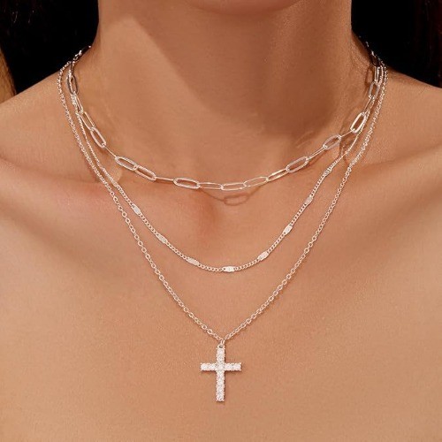 New exquisite 14K gold-plated fashion bow paperclip pendant necklace