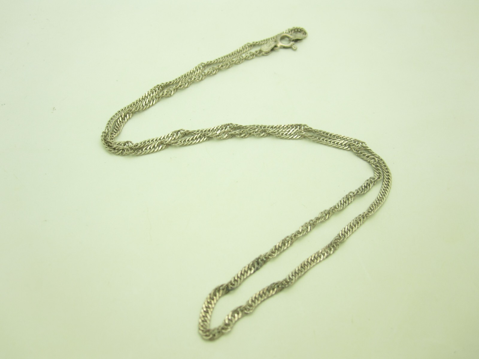 Sterling Silver 2.2mm Flat Curb Link Twist Chain Necklace 18″ Long
