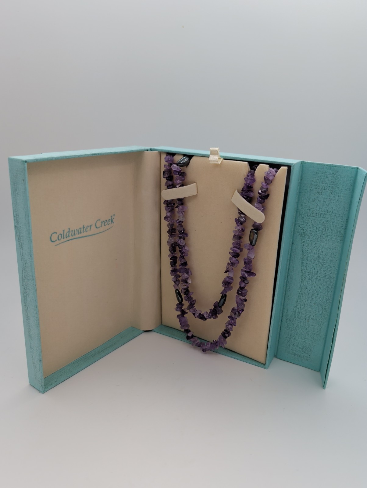 Amethyst Chip Bead Necklace 40″ purple Coldwater Creek