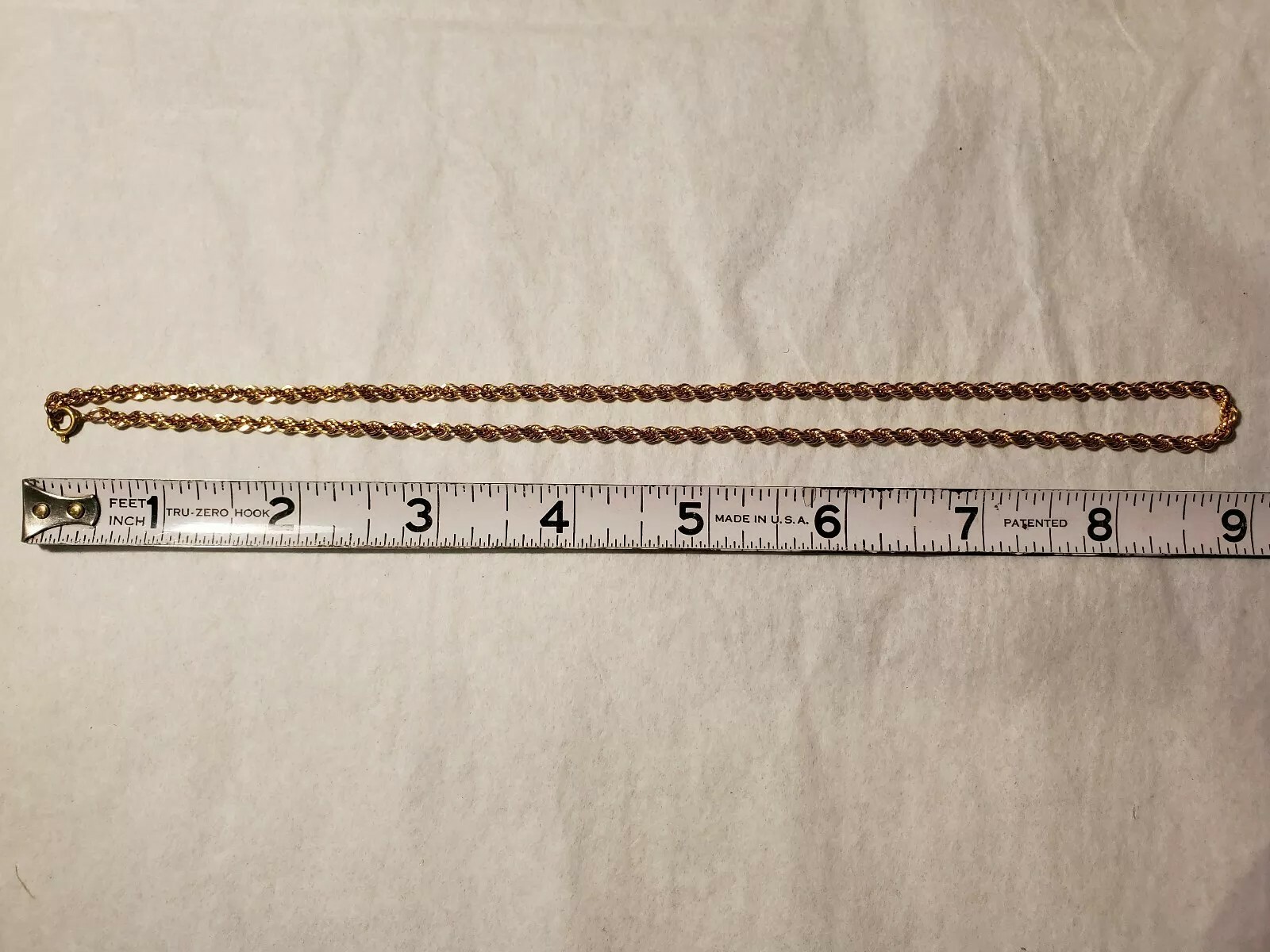 Gold French Rope Chain 18 inch 3mm 24k Gold Plated Necklace Chain Yellow Gold