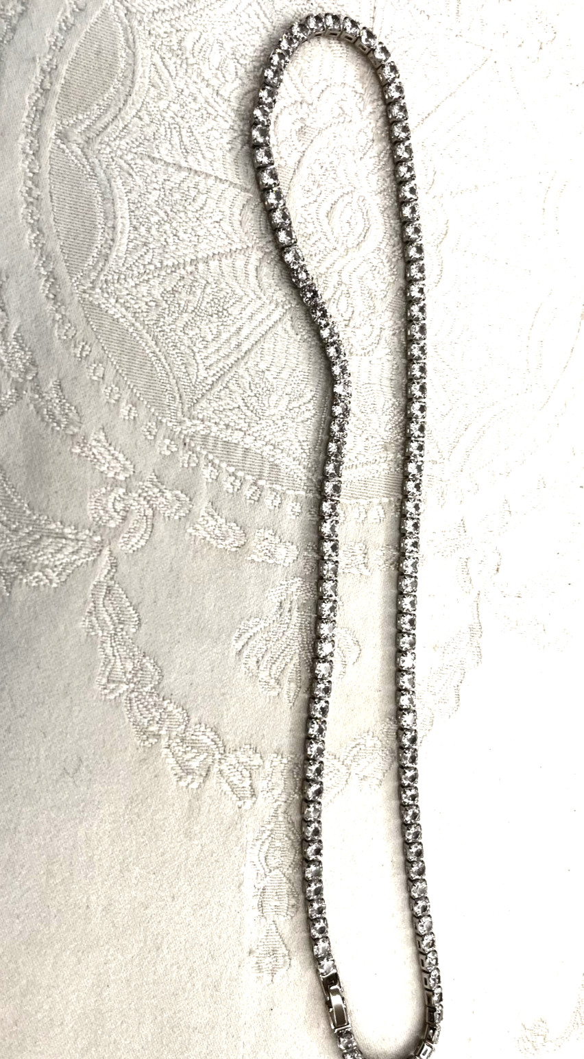 Tennis Necklace 50 cm CZ Stones Silver Colored Necklace