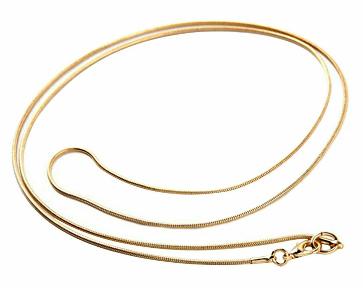 Solid 18K Gold Filled Tarnish-Free Classic 1.2mm Very Thin Snake Chain Necklace