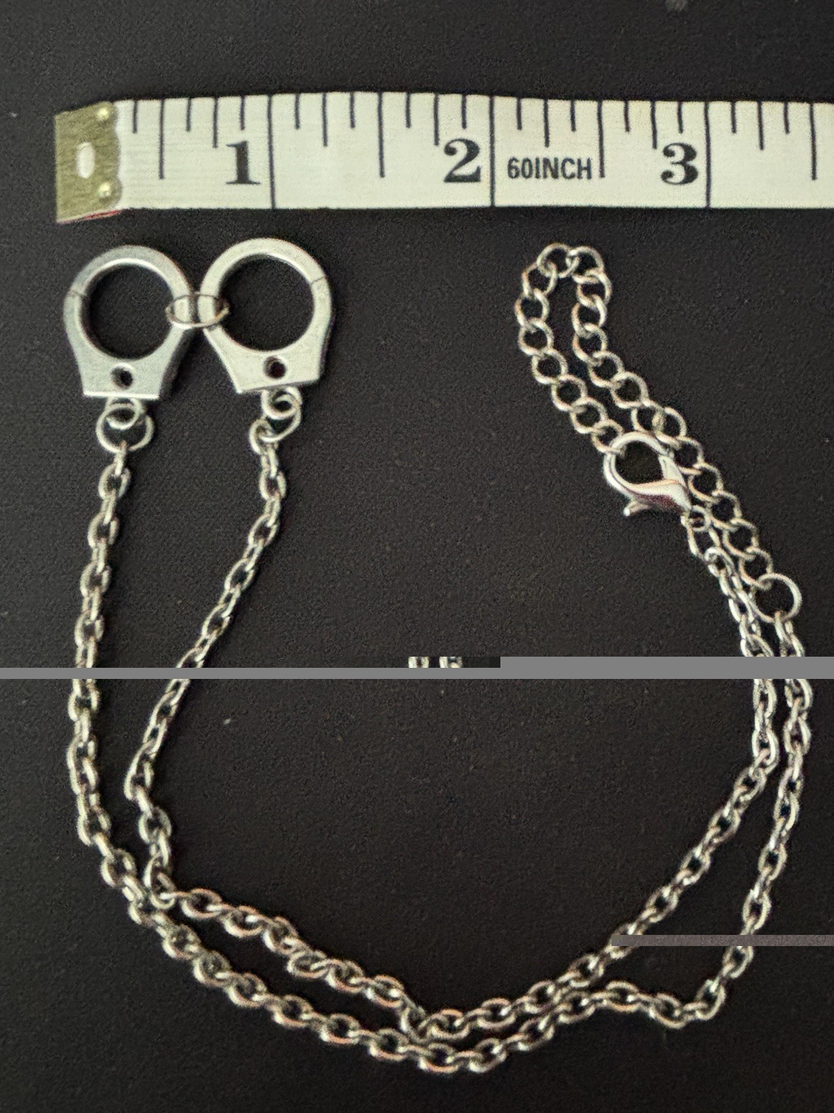 Novelty Silver-Tone Handcuffs Set Seattle Working Mini Cuffs Keychain & Necklace