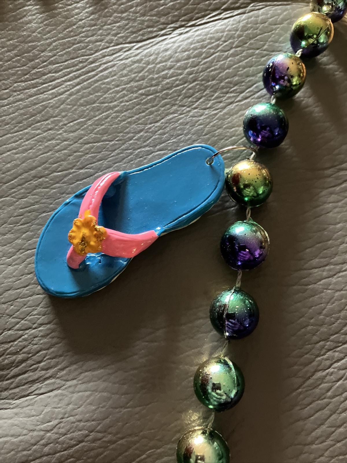 Adult/Teen Unisex Colorful, 5 Flip flops Beaded Necklace