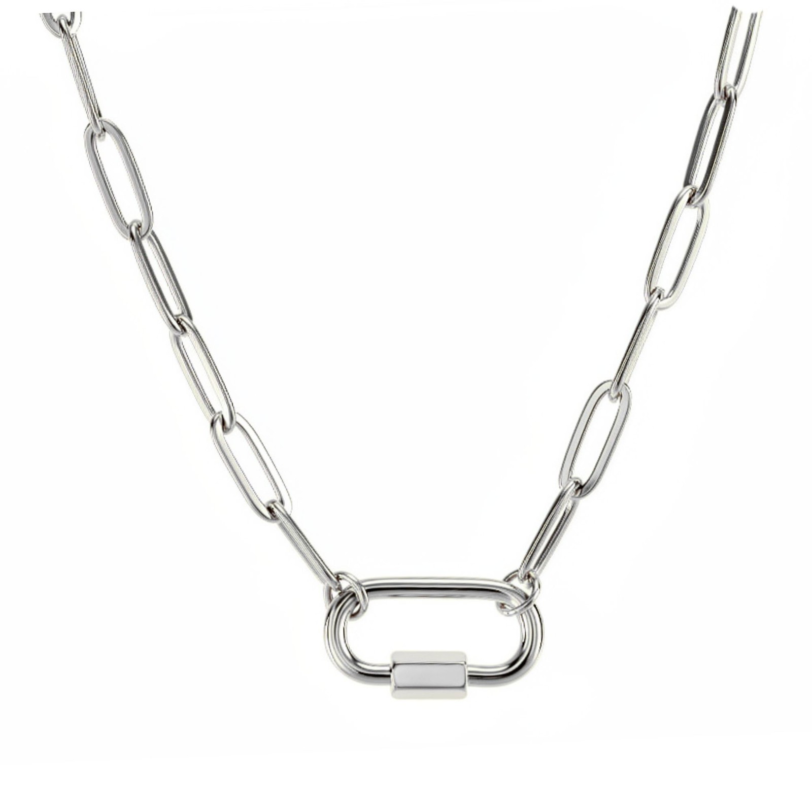 Carabiner Charm Holder Necklace for Women by Ginger Lyne 18KT Gold Plated Sta…