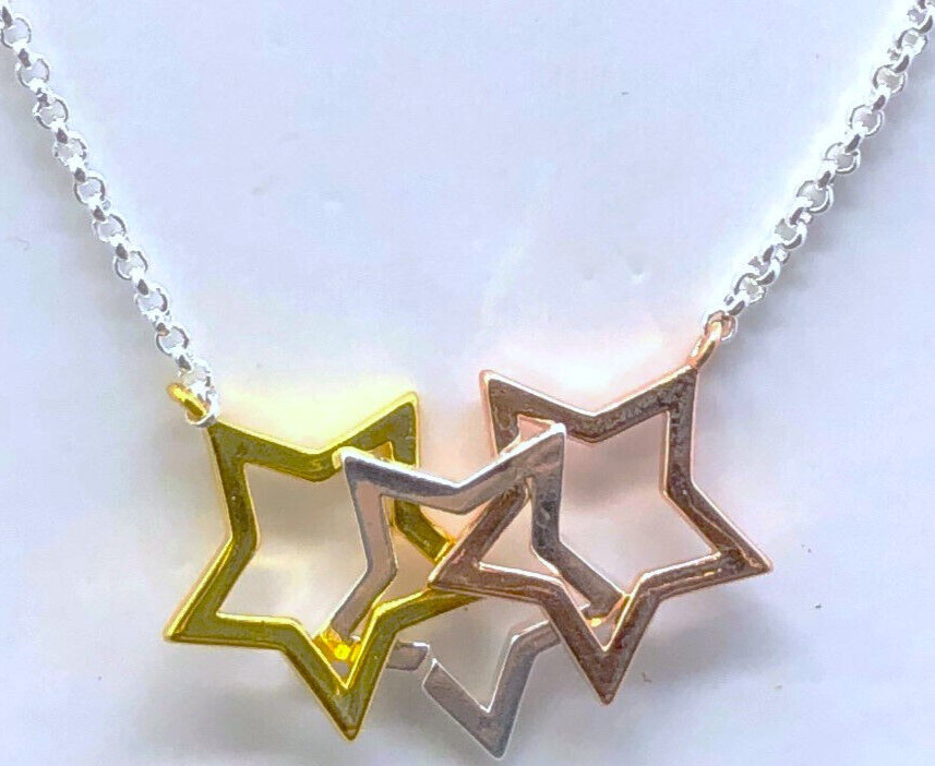 Katie Loxton Necklace 18 inch FLORENCE STARS Multi Gold Silver Plated Dainty NWT