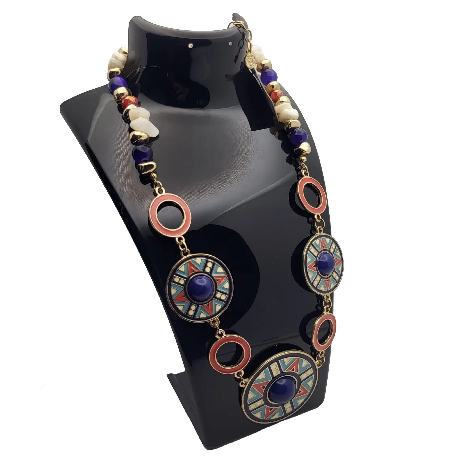Bohemian Tribal Style Necklace Enamel Beads New Ruby Rd
