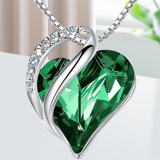 Infinity Love Birthstone Heart Pendant 18″ Gift Necklaces for Women