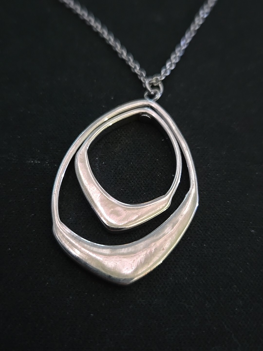 Bancroft Women’s Silver Ring Double Circle Necklace- New With Tag- Adjustable