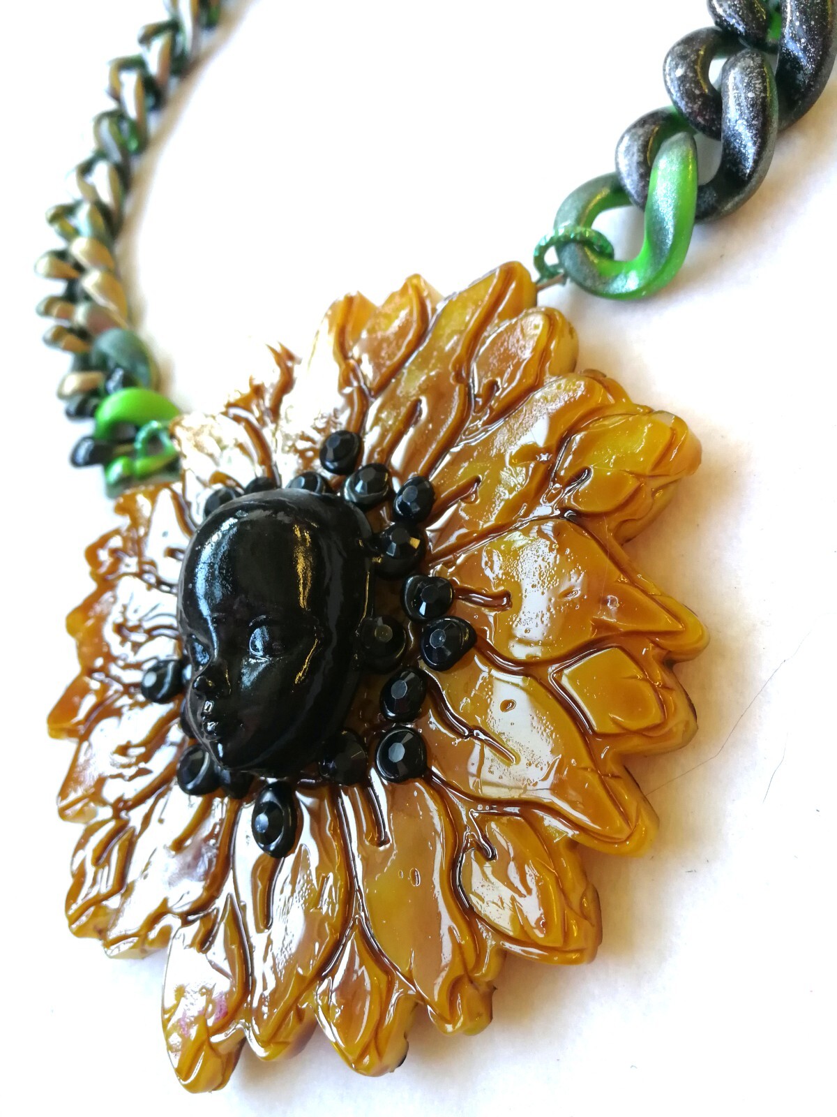 Woman Necklace Jewelry Sun Flower Brutalist Modernist Sunflower Bracelet Pendant