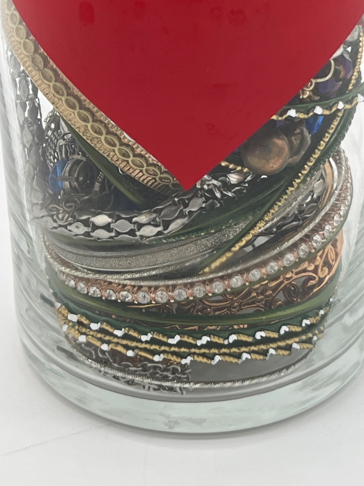 Assorted Jewelry Gift Set In Love-Themed Glass Vase