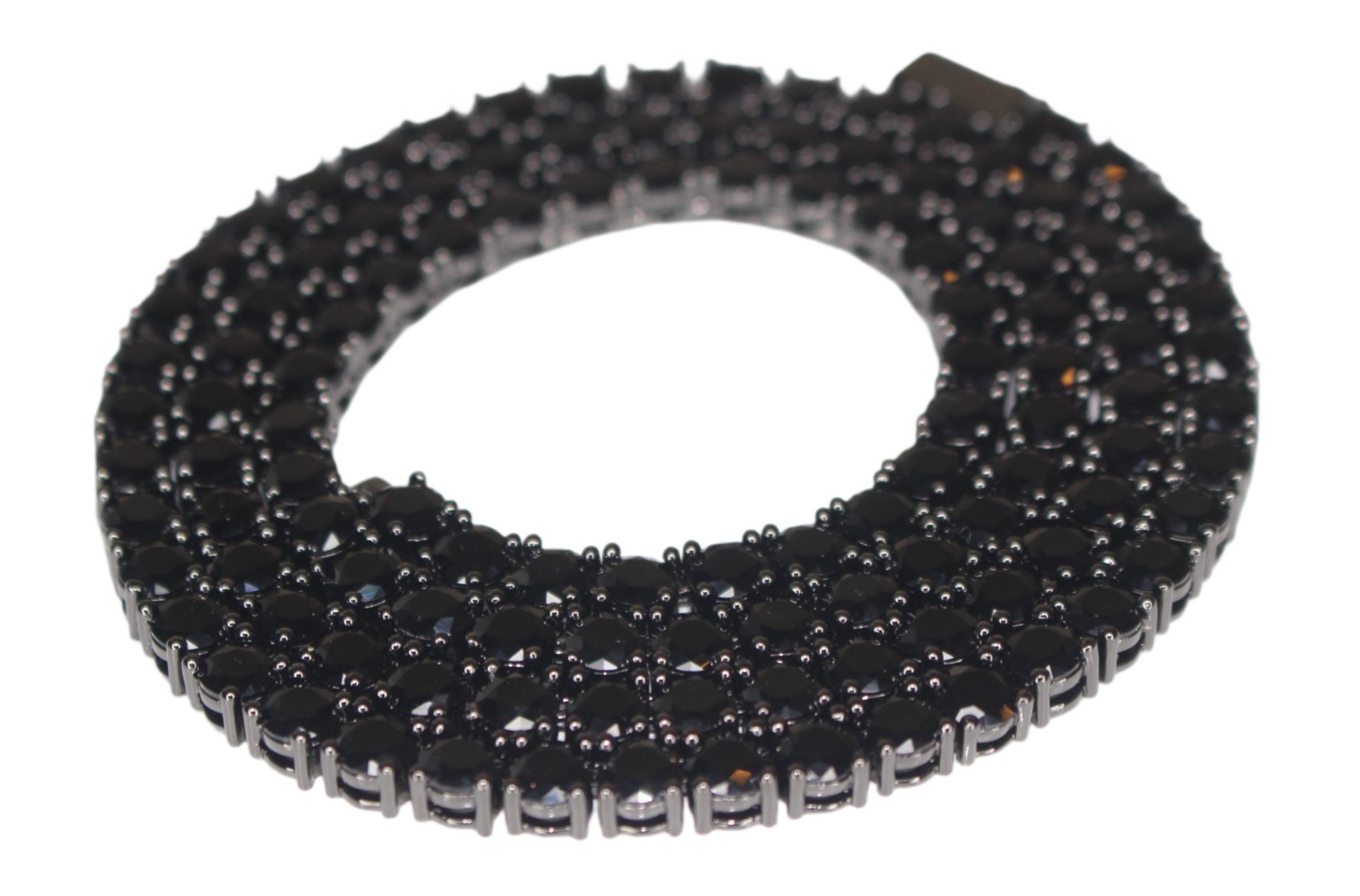 5mm ONYX BLACK Diamond 60ctw Lab Sim VVS1 Tennis Chain Necklace PVD 50g+ HEAVY