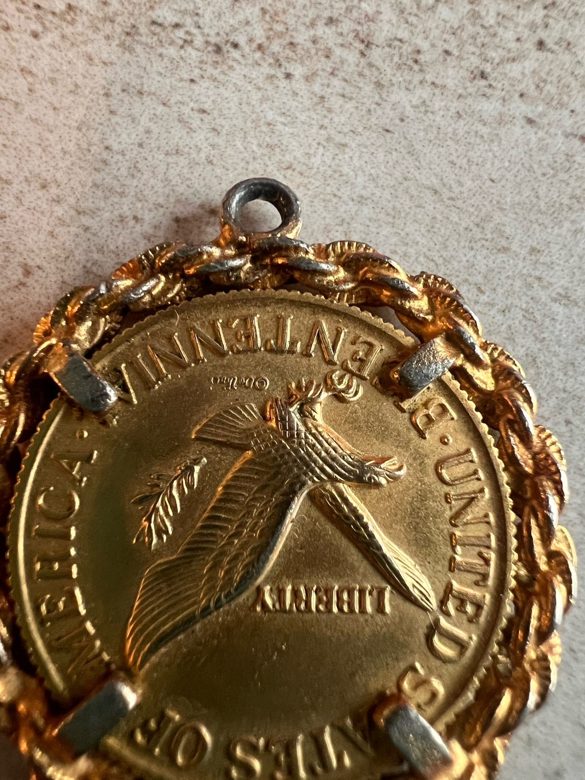 Liberty Bell Coin Pendant For Necklace Or Charm 1776 1976 Has Wear Read C6