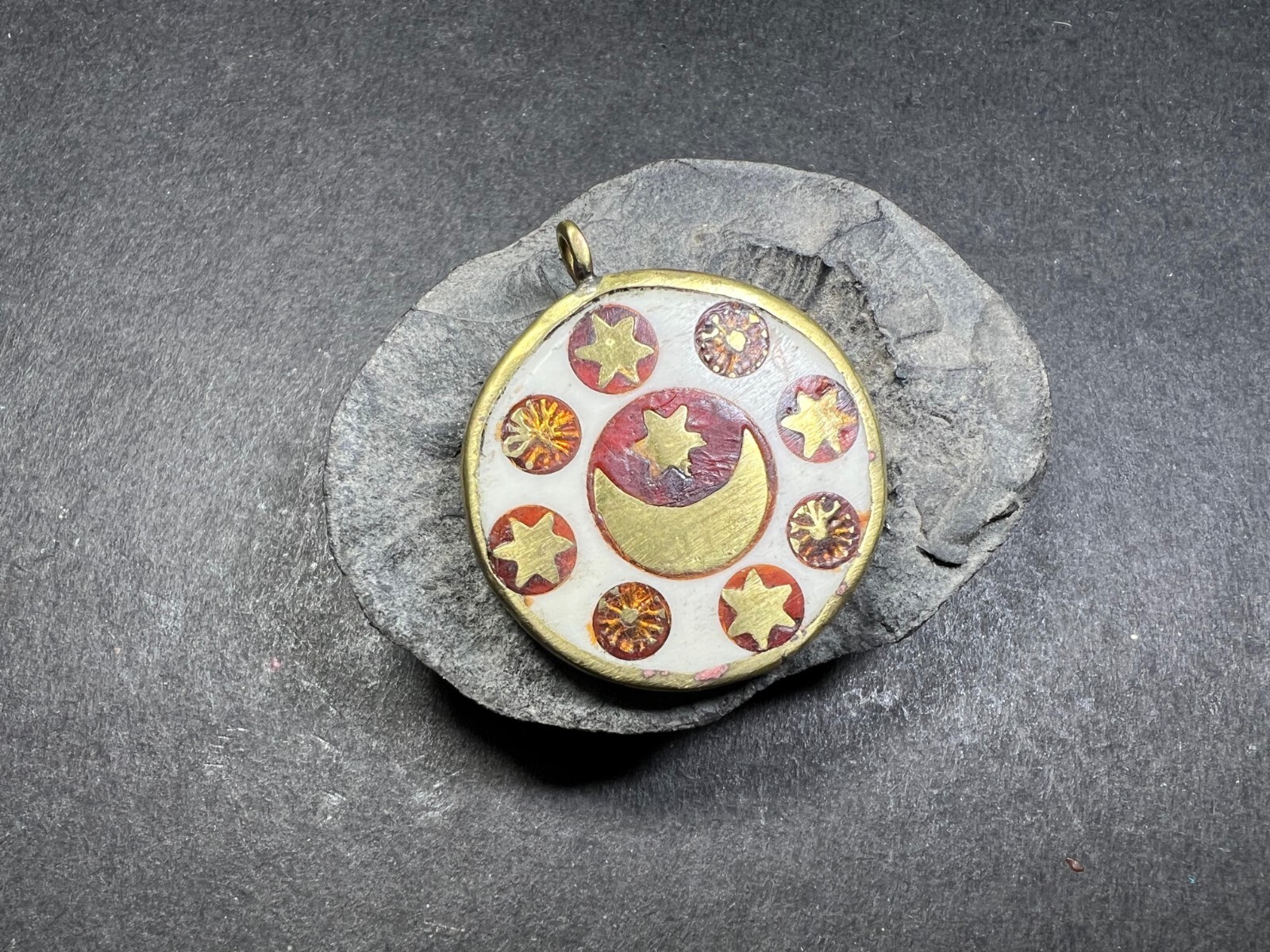 P3252 TIBET Half Moon Sun Star FASHION handmade Pendant NEPAL