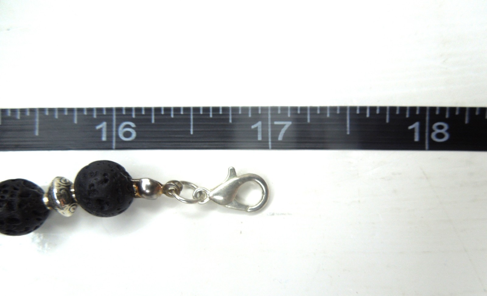 Lava Rock Bead Necklace Silver-finish Accent Handmade Stylish Choker