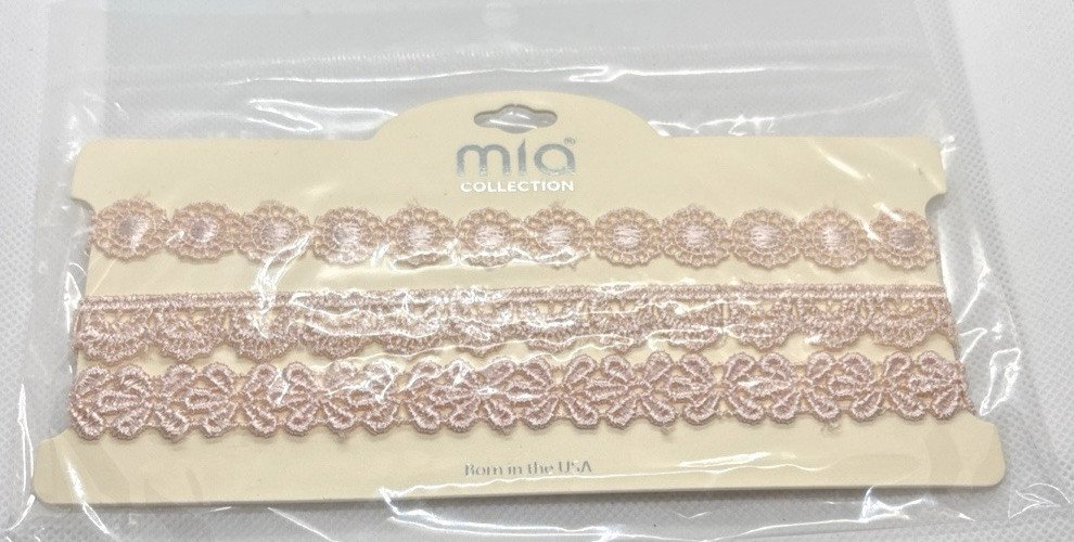 Mia Collection Jewelry Lace Chokers Pink 3 Pack