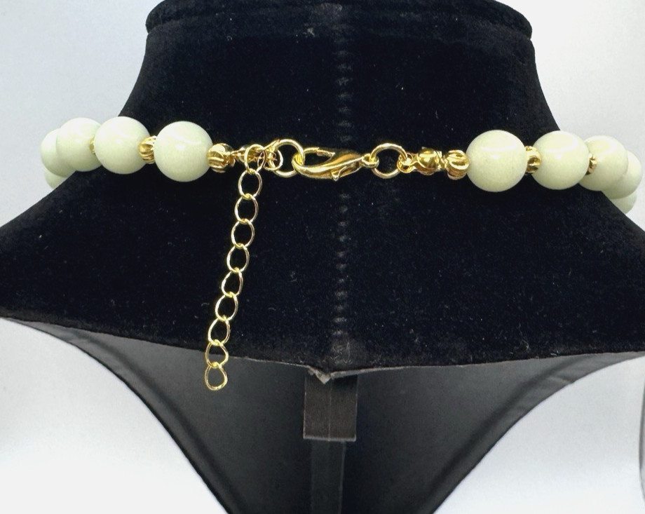 Luminous Agate Pixiu Beaded Necklace for Luck Healing Wealth Gift 18-20 inches