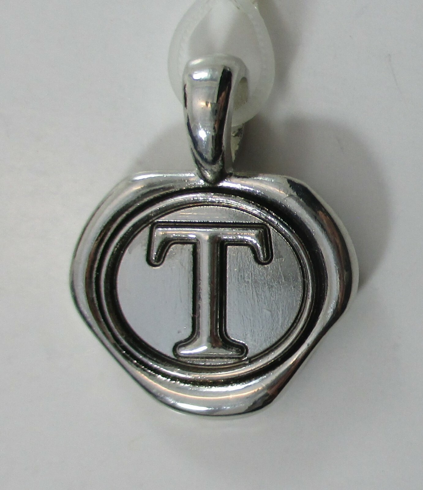 Initial T wax stamp CHARM PENDANT ganz