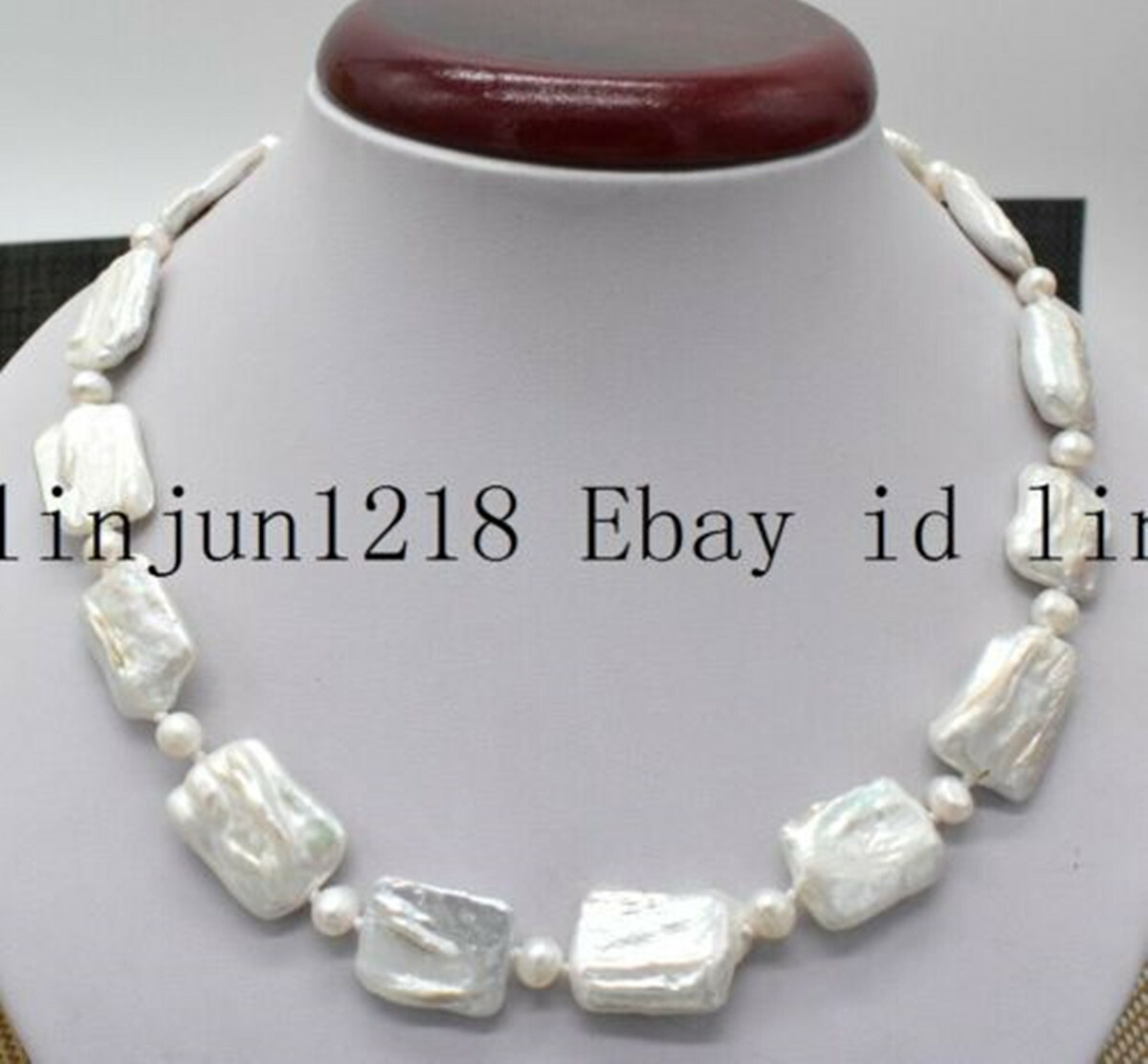 Huge 15x20mm Rectangle White Baroque Pearl Neckalce 18/22/24/28/30/35‘’