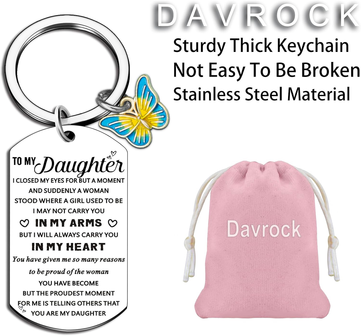 Daughter Gifts for Adults To My Daughter Keychain Mothers Day Christmas Birthday