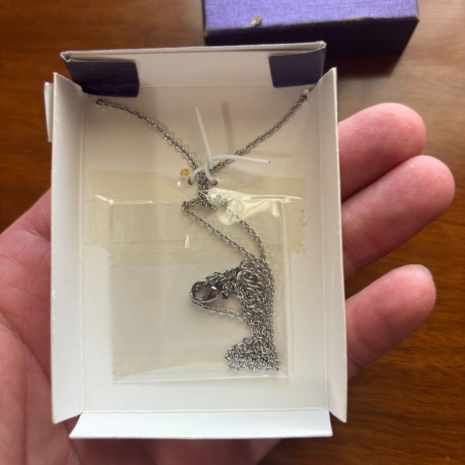 Connections Hallmark Stainless Steel Sparkle Star Necklace 18″ Chain Adjustable