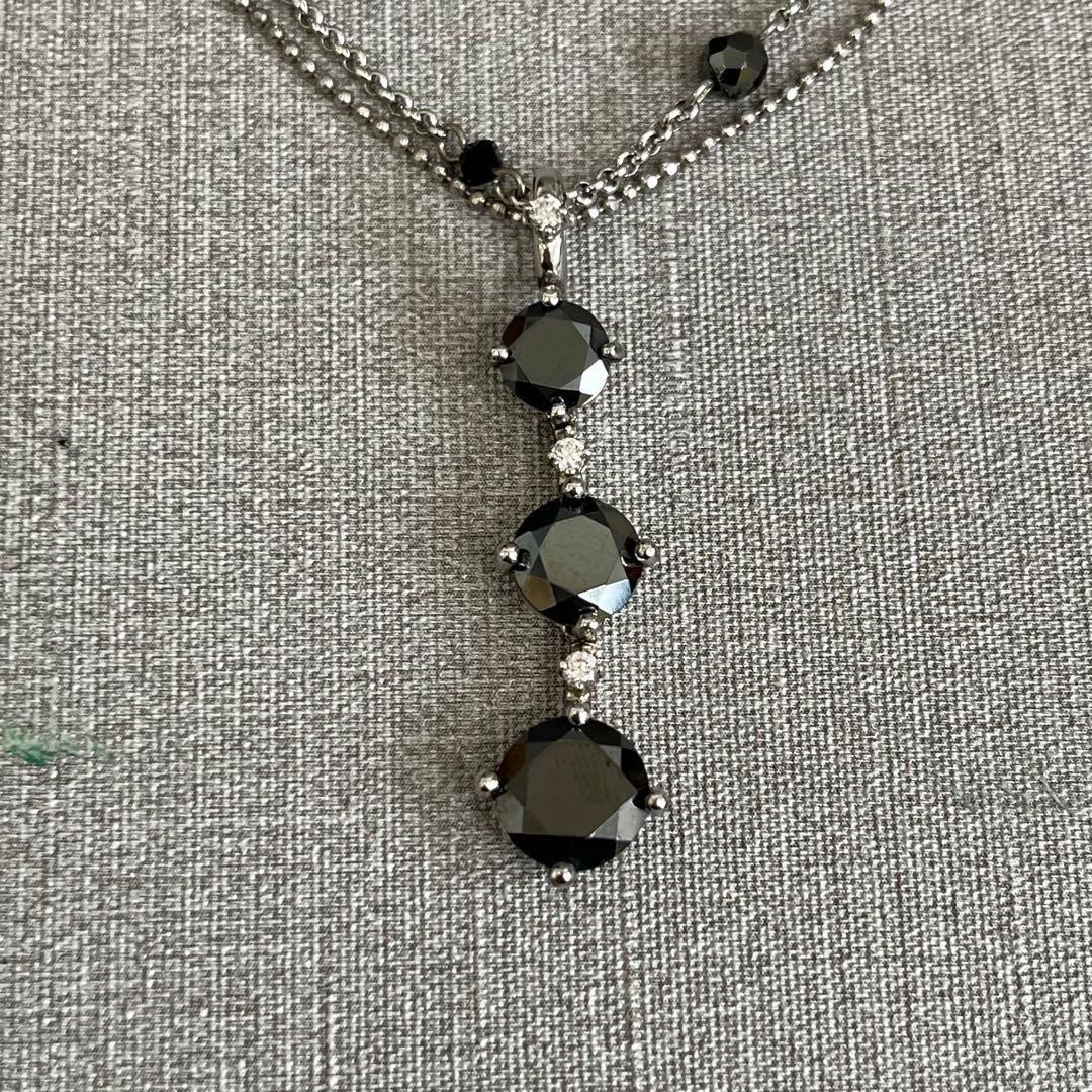 H SILVER 925 Black Onyx Necklace 46 10.2