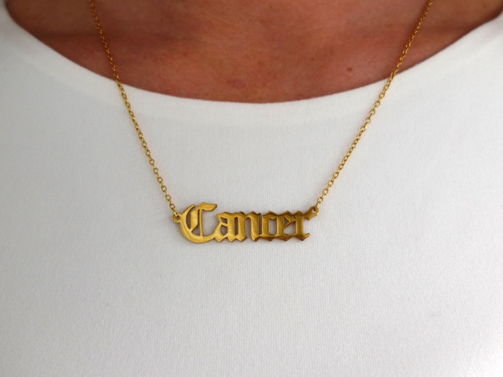 BEST SELLER HOROSCOPE TIKTOK JEWELLERY: Star Sign Retro 18K Gold Zodiac Necklace
