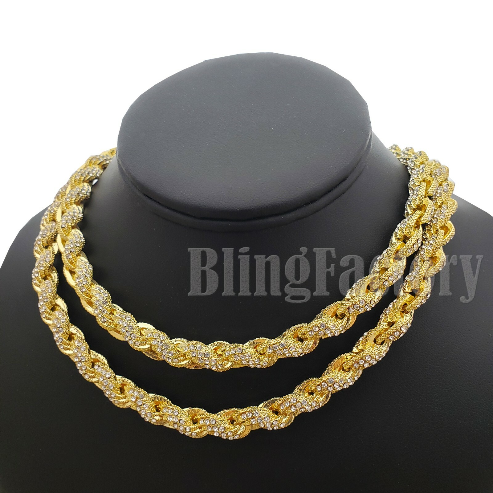 Hip Hop Rapper’s Full Iced 9mm 8.5″, 16″,18″, 20″ Rope Choker Chain Necklace