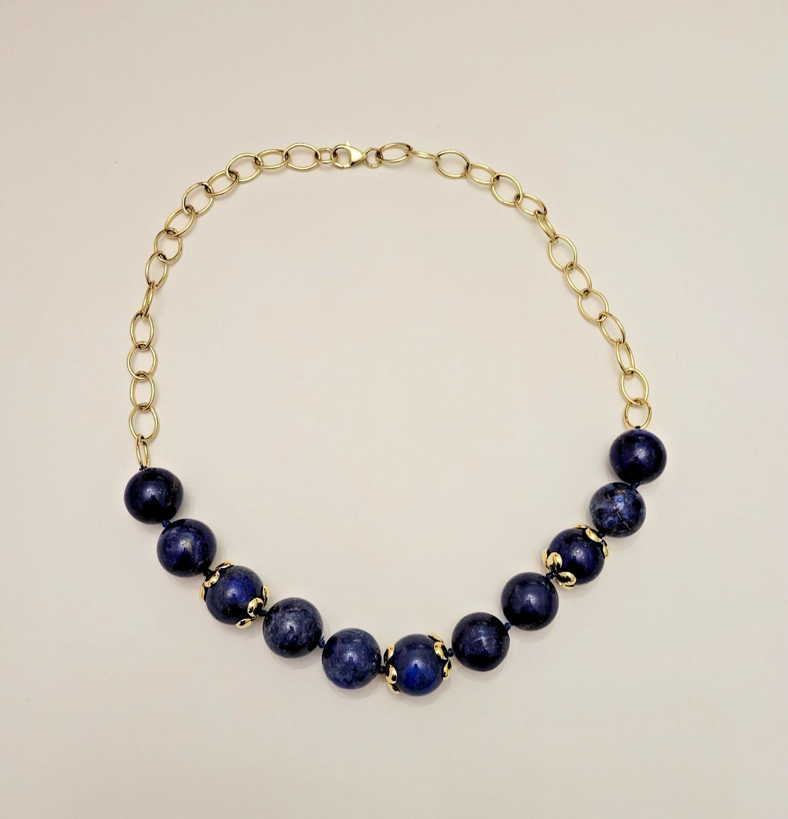 QVC Aluma AIL Lapis Lazuli 19mm-20mm Bead Necklace ~ 24″