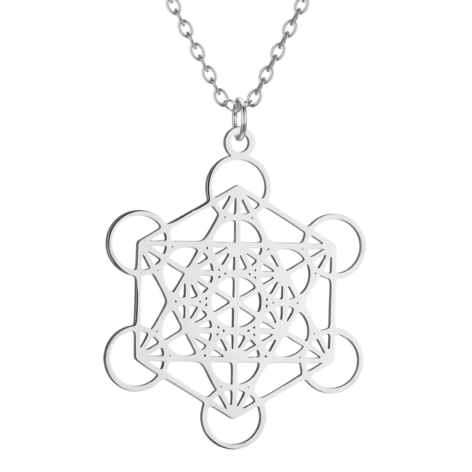 Metatron’s Cube Pendant & Necklace Sacred Geometry Silver or Gold SS