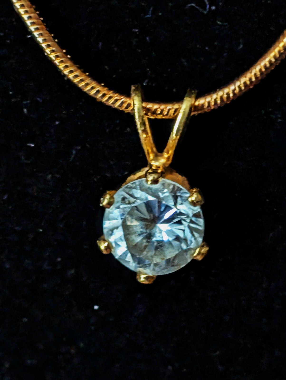 Vintage Simolated Soltare Diamond Necklace on Snake Chain