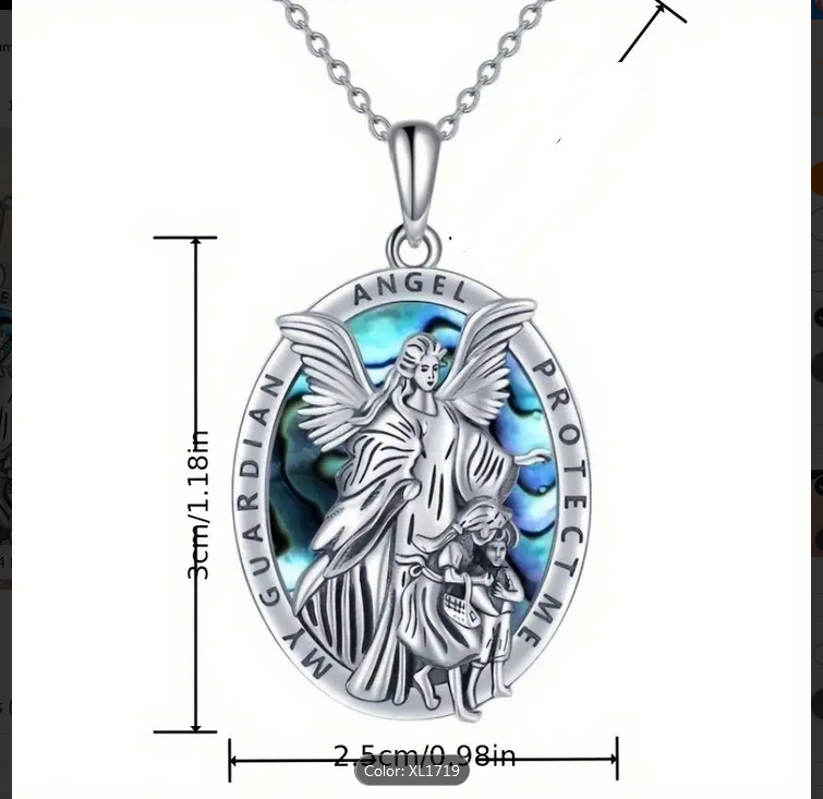 PROTECTION GUARDIAN ANGEL RELIGIOUS CHRISTIAN FAITH Pendant 22″ 925 Silver Chain