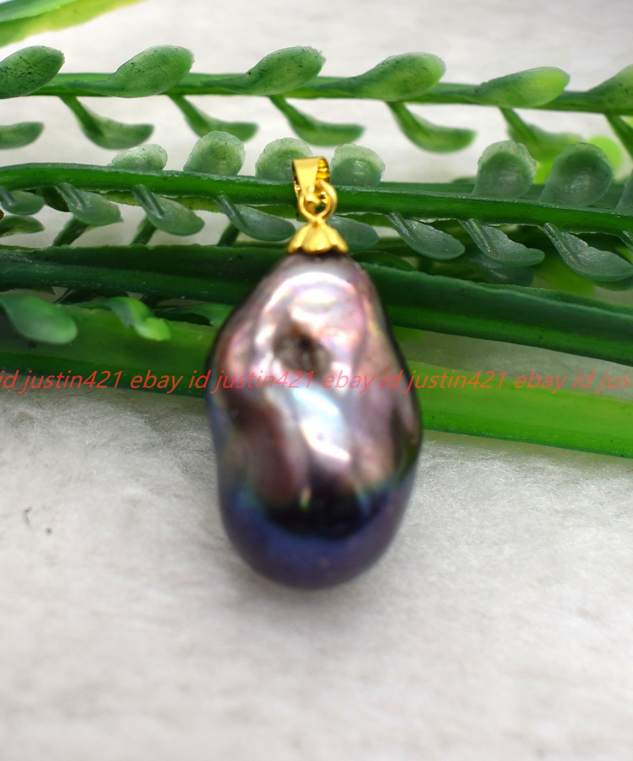 Huge 15-20mm Real Natural Black South Sea Keshi Baroque Pearl Half Hole Pendant