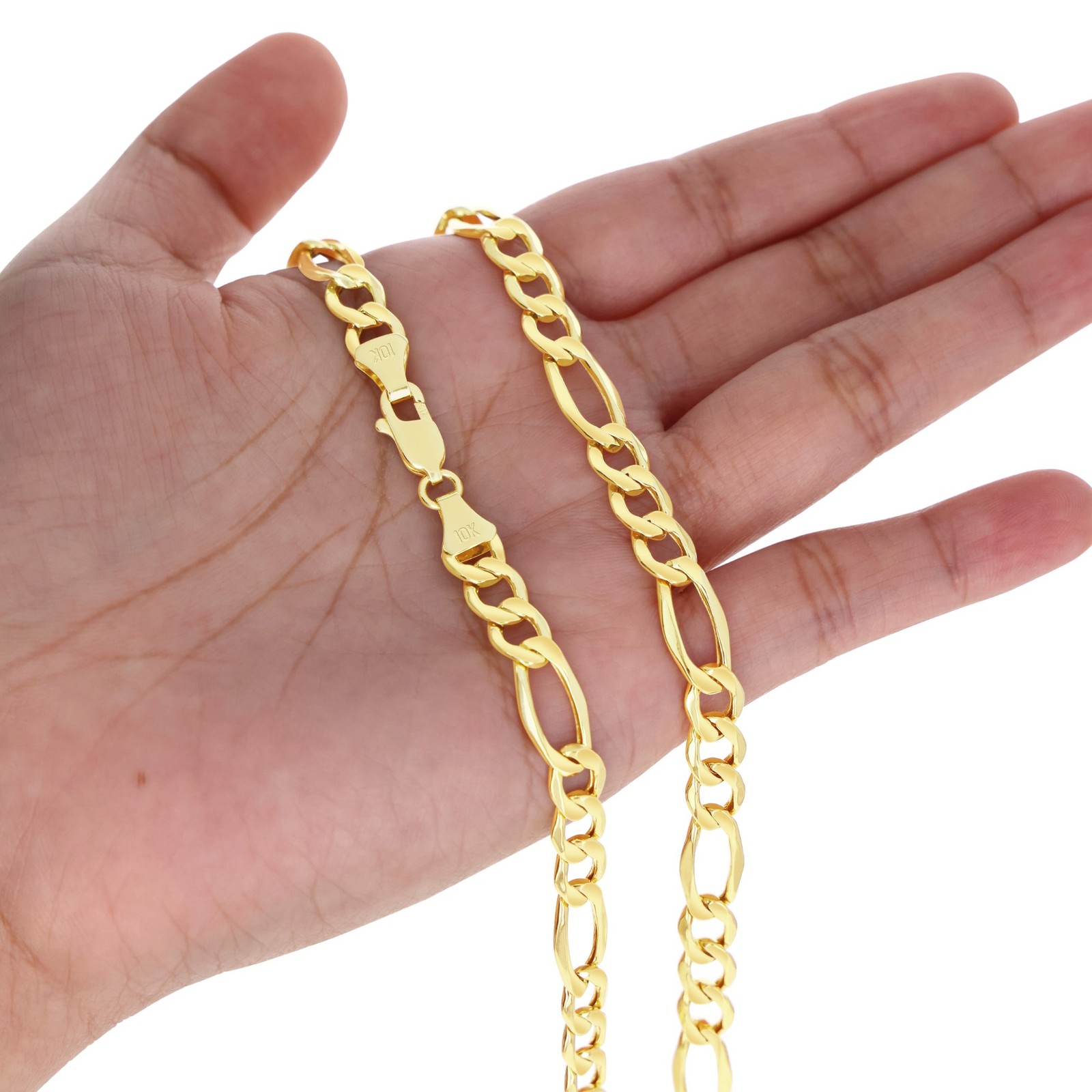 10K Real Yellow Gold 2mm-9mm Figaro Chain Link Pendant Necklace Bracelet 7″- 30″