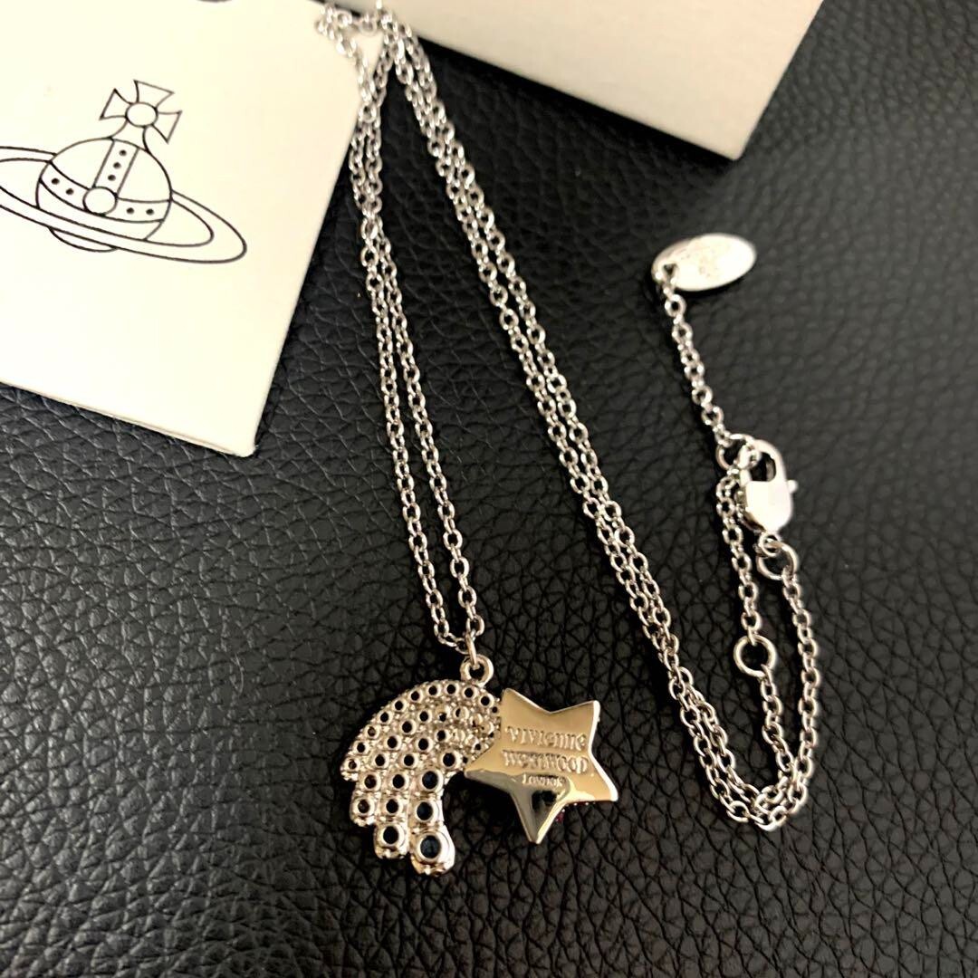 Vivienne Westwood MAN JUDY Necklace Pendant 42-46cm Silver with drawstring