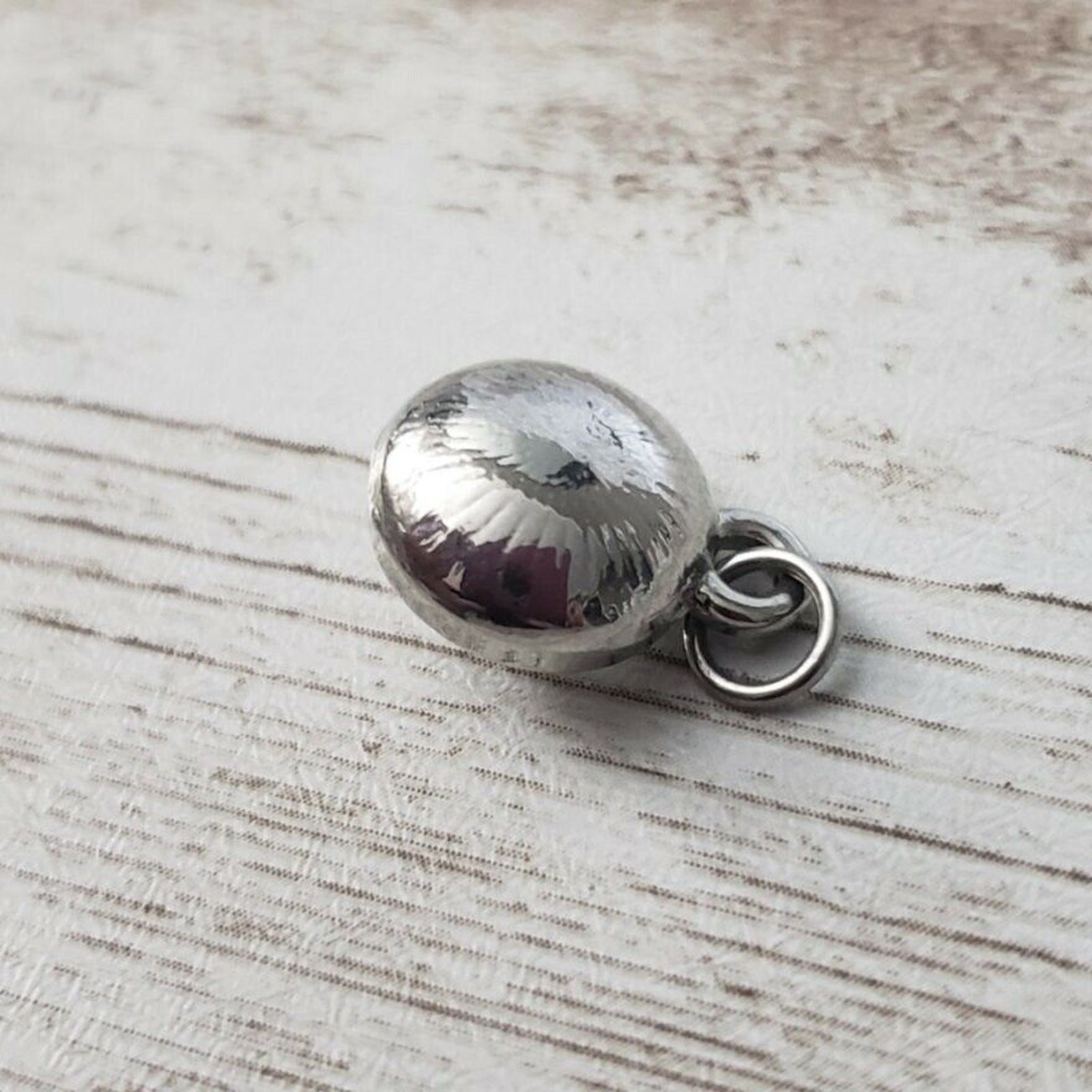 Silver Tone Small Circle Clear Gem Pendant (No Chain Included)