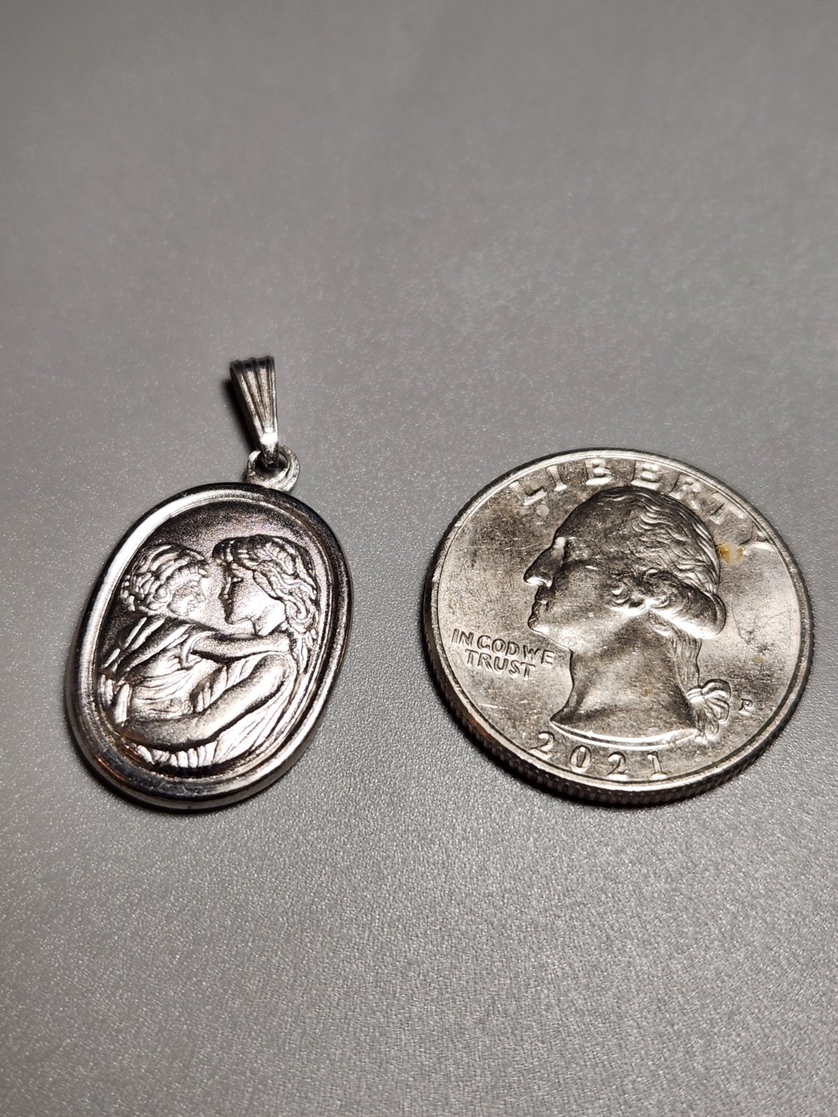Mother and A child New Pendant Made in 925 Sterling silver Length 32mm