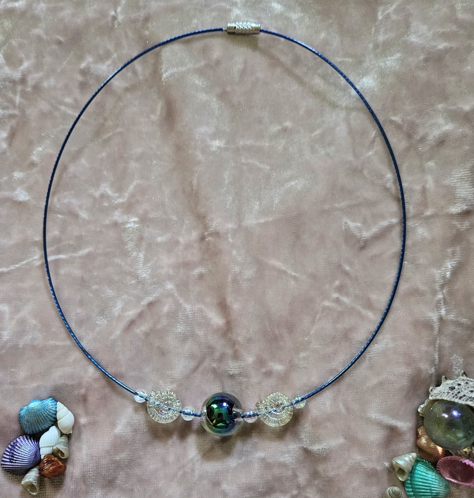 BigTimeRockShow Sea Treasure Iridescent Orb & Glass Nautilus Acrylic Bubbles