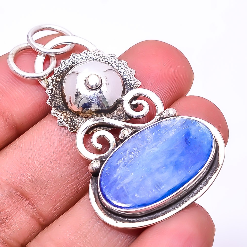 Kyanite – Nepal Designer Handmade 925 Sterling Silver Pendant 2.03″ P941219637