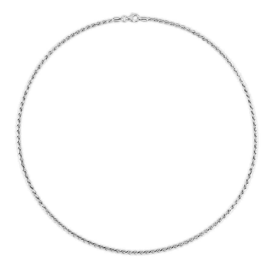 AMOUR 2.2mm Rope Chain Necklace In Sterling Silver, 18 In