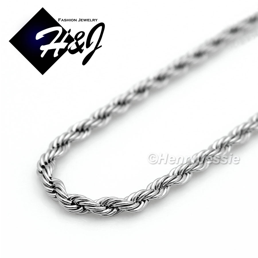 18″20″24″MEN WOMEN Stainless Steel 1.5mm Silver/Gold Plated Rope Chain Necklace