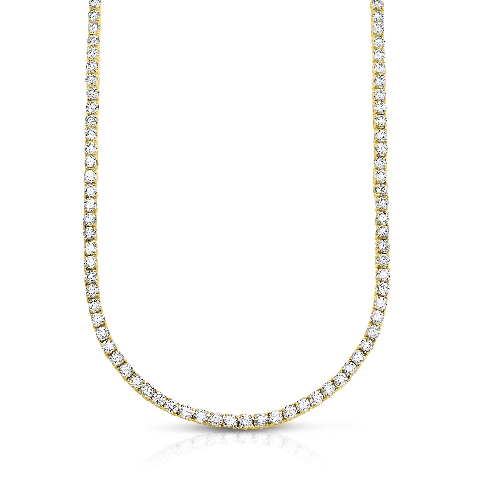 Women’s 18k White Gold Plated CZ 4MM Round Cut Tennis Necklace 18″ – 3 Colors