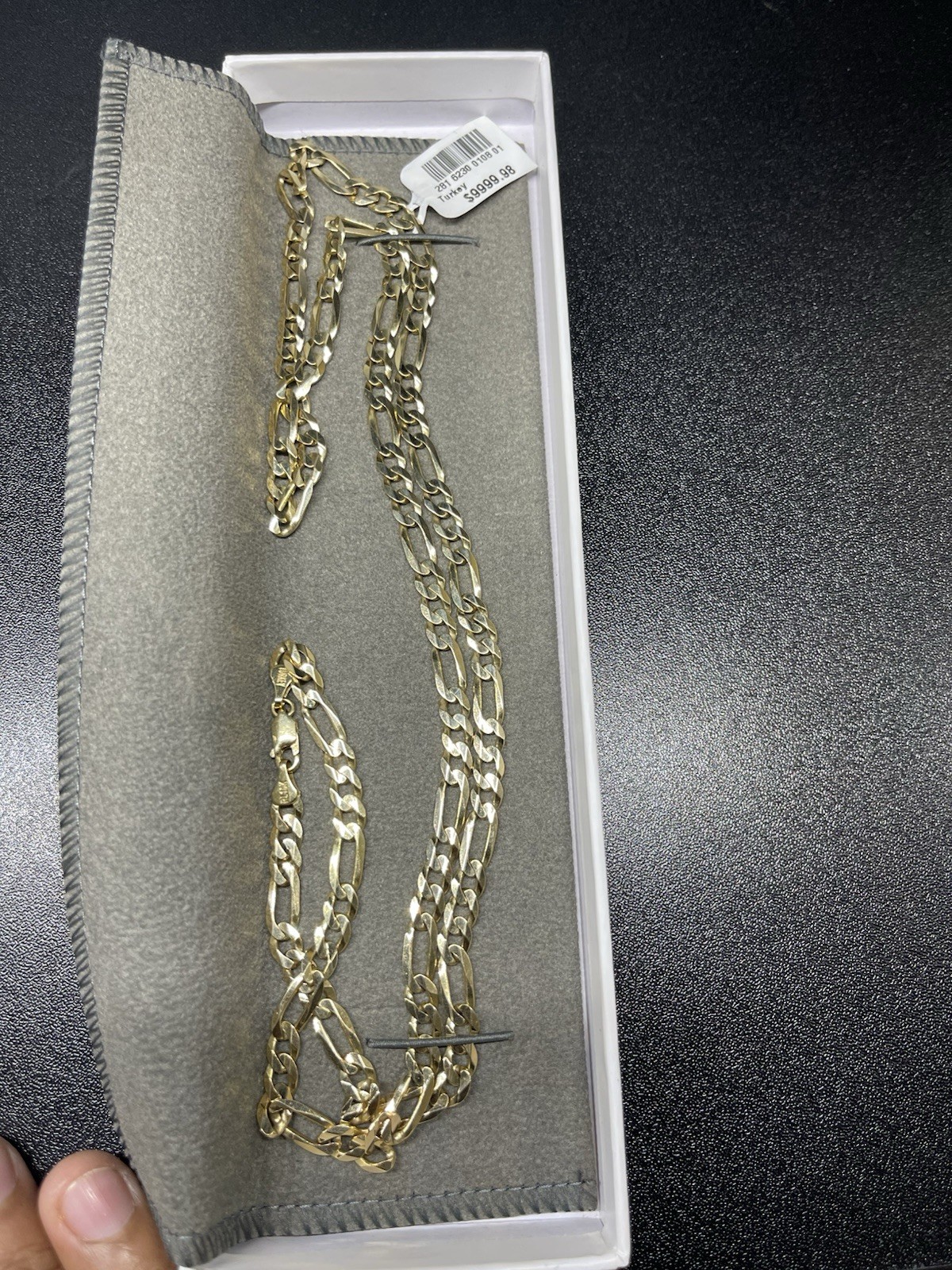 Vintage FIG CHAIN 30 IN 10k Gold 6.5 M 150 Gauge SOLID 30inches Long