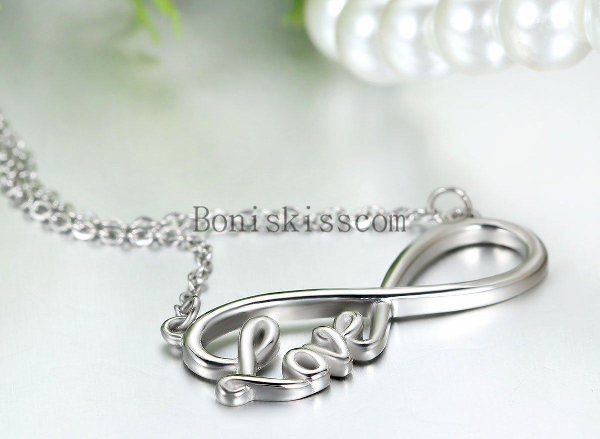 Women Girls Love Infinity Stainless Steel Pendant Necklace Valentine’s Day Gift