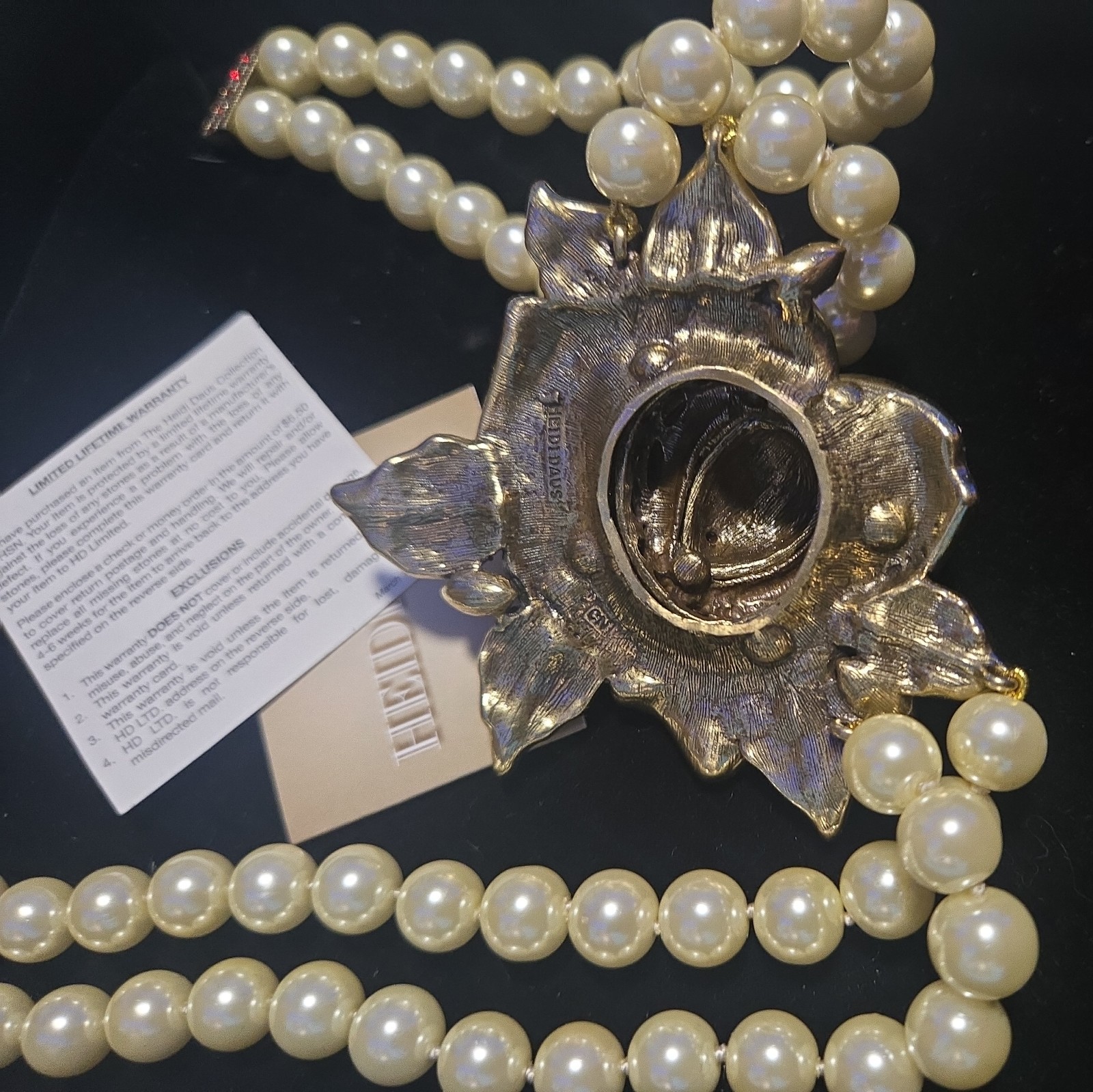 RARE Red Rose Heidi Daus Pearl Necklace Enchanted Beauty and The Beast NIB