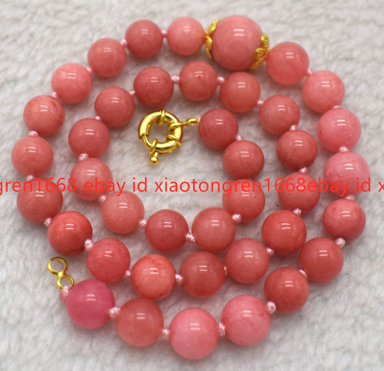 Elegant Natural 8mm Pink Rhodochrosite Gemstone Round Beads Necklace 16-24in