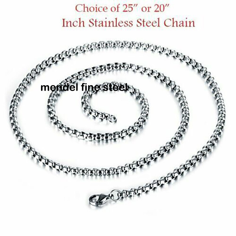 MENDEL Stainless Steel Mens Boys Christian Small Cross Pendant Necklace For Men