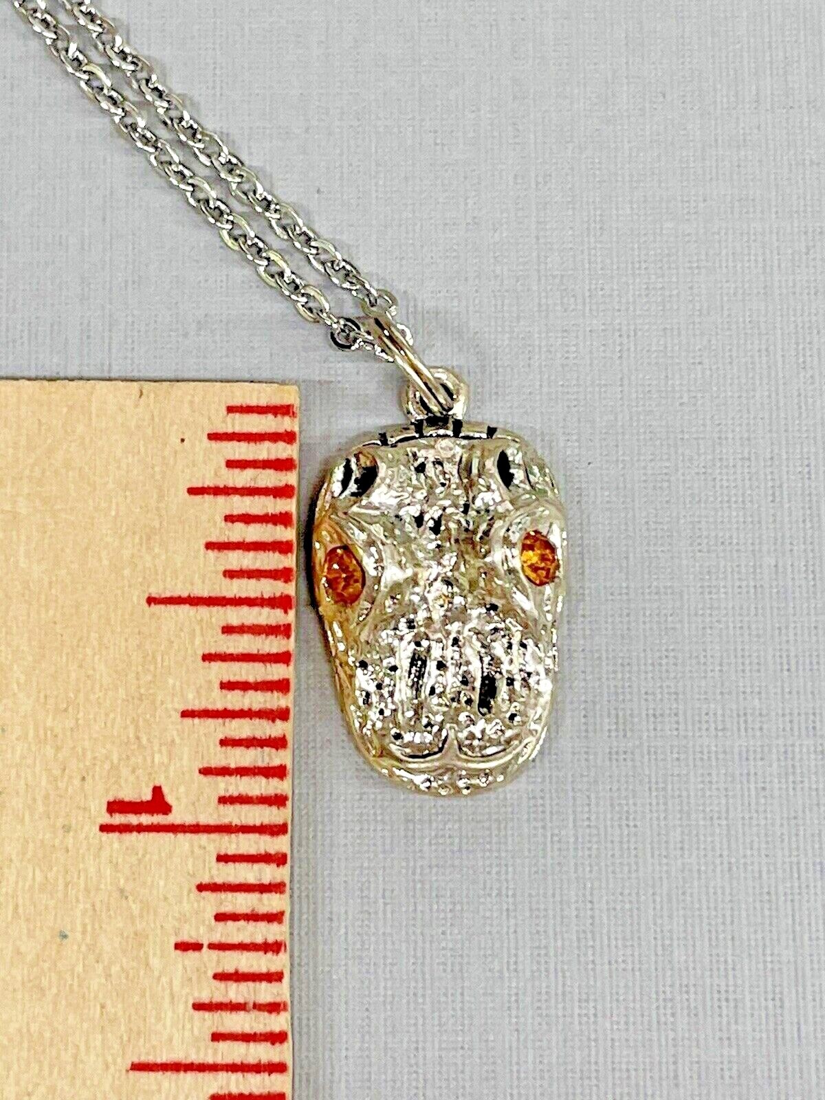 Alligator Gator Silver Sea Life Necklace 18” Stainless Coastal Jewelry NEW
