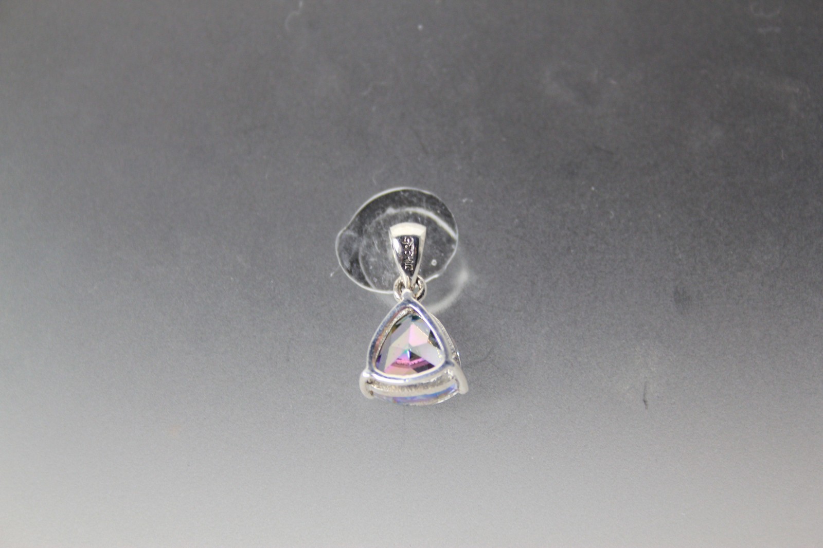 Sterling Silver 925 Small Trillion Mystic Topaz Pendant 1.5 Grams (PEN10373)